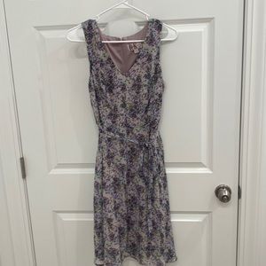 Purple floral R&K midi dress. Size 8.